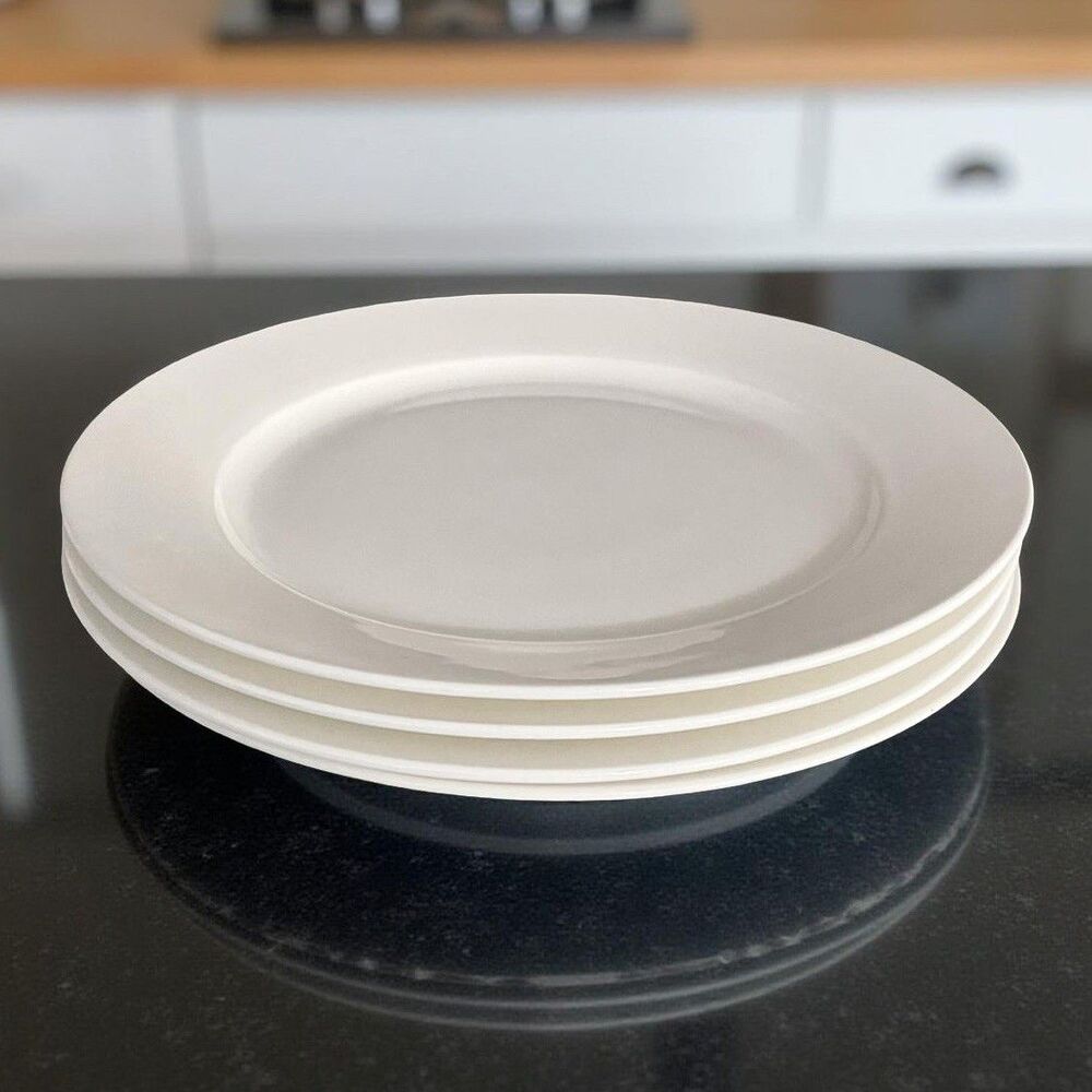 GORHAM Breckenridge Salad Plates 8" White Bone China Set of 4 - Picture 2 of 7